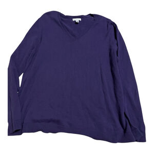 EUC Croft&Barrow Petite Women’s PXL Purple V-Neck Sweater